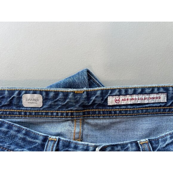 Adriano Goldschmied AG Protege Jean Size 32 Straight Blue Distressed Medium Wash - Picture 5 of 9